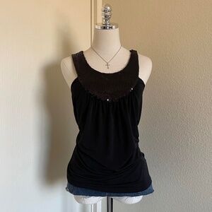 Women’s Slinky Black Sequin Top